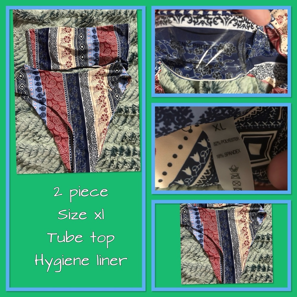 Multicolor Tube Top and Bottom Set